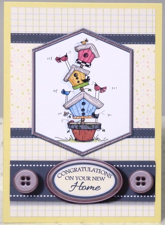 A4 New Home Topiary Card Front with topper  by Irene Woods