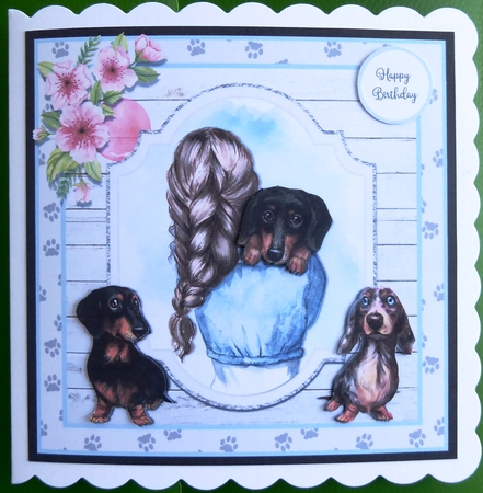 LOVE MY DACHSHUND quick card by Irene Woods