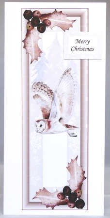 Sepia Christmas Owl Lge DL by Irene Woods