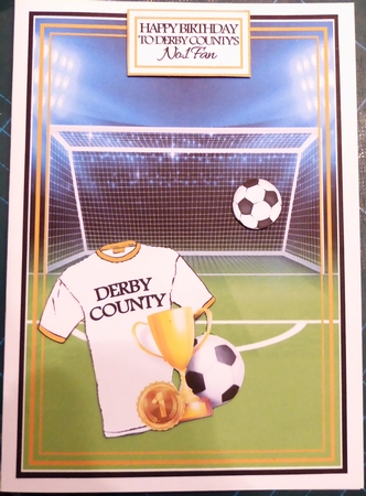 A5 DERBY COUNTY - Card Front with Toppers, sentiments and decoupage   by Irene Woods
