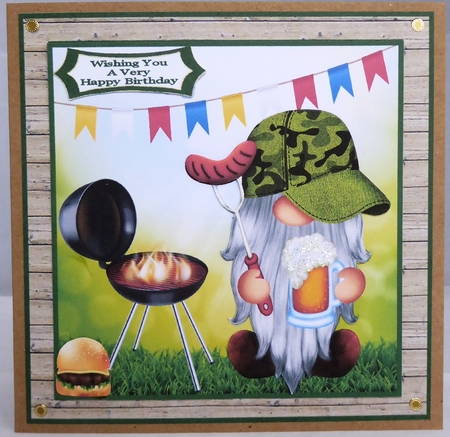 The Barbeque Gnome - 8x8 Mini Kit by Irene Woods