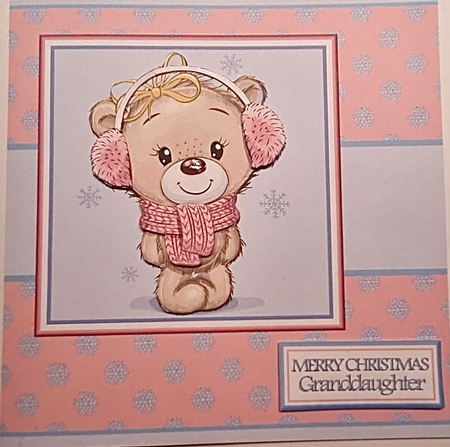 8x8 All wrapped up warm Card Front, Gift Tag & sentiments  by Irene Woods