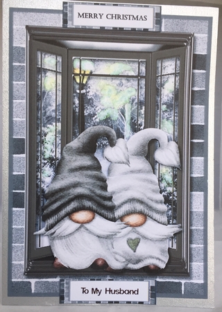 A5  Male Card Christmas Gnomies by Irene Woods