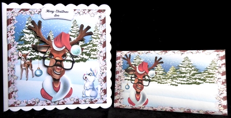Cute Christmas Reindeer by Irene Woods