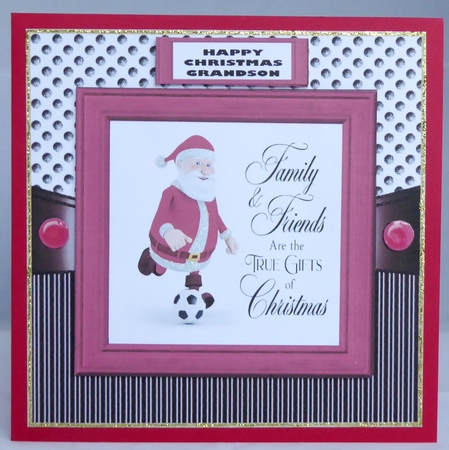 SANTA PLAYING FOOTBALL by Irene Woods