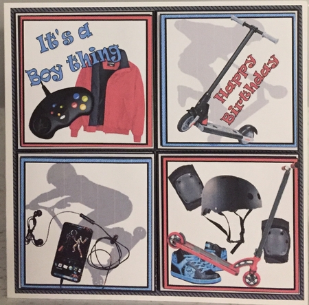 8x8 Scooter birthday boy mini kit by Irene Woods
