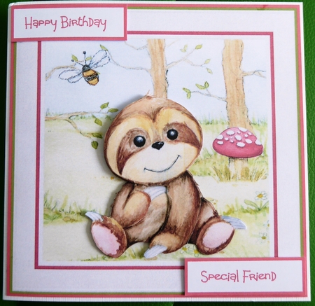 Baby sloth 6x6 by Irene Woods