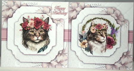 Cats & Flowers Kit Main Coon Cat  by Irene Woods