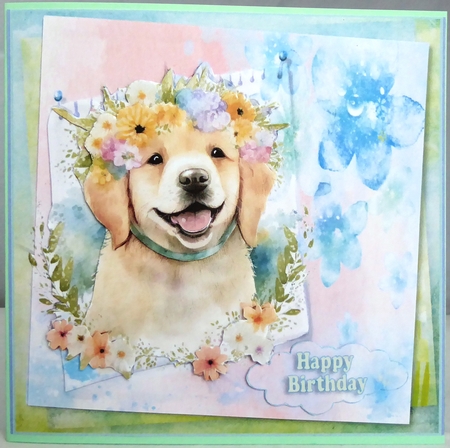Springtime Puppy And Flowers Mini Kit by Irene Woods
