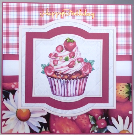Strawberry cake card front 4 by Irene Woods
