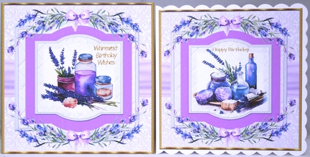 Lavender Pamper card front by Irene Woods