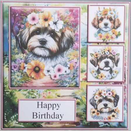 7x7 Dog Floral Path by Irene Woods