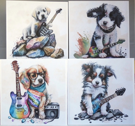 9 Watercolour Rockstar Puppy Backgrounds    by Irene Woods
