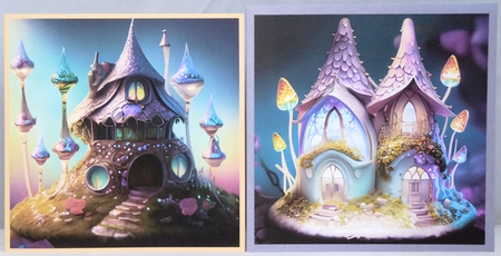 FAIRY HOUSES, BACKGROUND, BUNDLE, CARD FRONTS, CLIPART, SUBLIMATION, PNG by Irene Woods