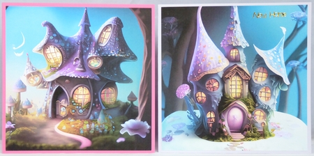 FAIRY HOUSES, BACKGROUND, BUNDLE, CARD FRONTS, CLIPART, SUBLIMATION, PNG by Irene Woods