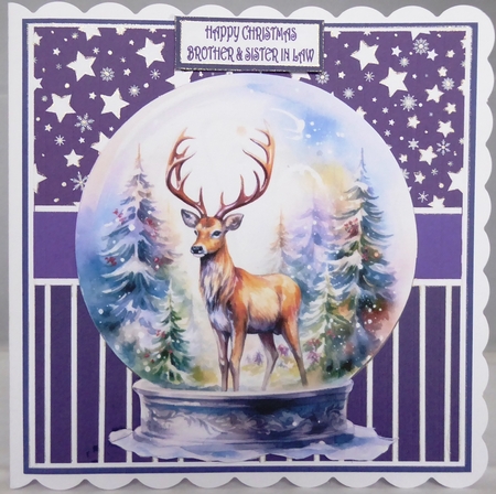 DEER IN A SNOWGLOBE - PURPLE by Irene Woods