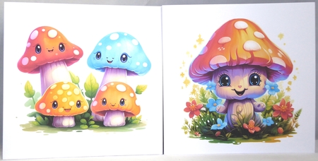 Cute Mushrooms BG by Irene Woods