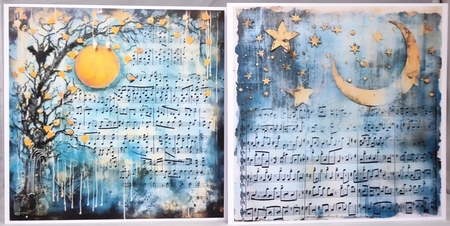 Celestial Music Note Card Toppers by Irene Woods