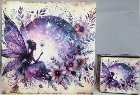 Violet Dreams 7x7 Card Kit. Matching Box, Gift Bauble,Tag by Irene Woods