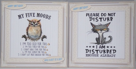 Fun animal decoupage 7x7ins toppers x 6 & 2 x Inserts kit 2 by Irene Woods