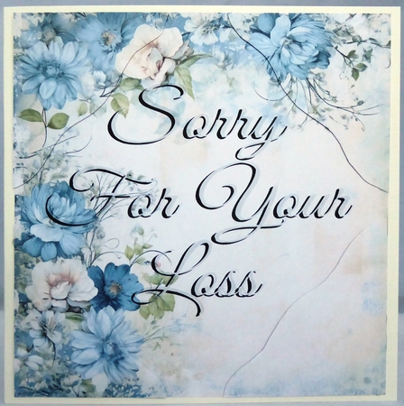 Sorry For Your Loss . 7x7 card, flower box, message card with matching envelope. by Irene Woods