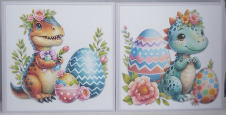 Easter Dino Card Toppers by Irene Woods