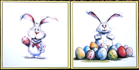 Funny Bunny Card Toppers by Irene Woods
