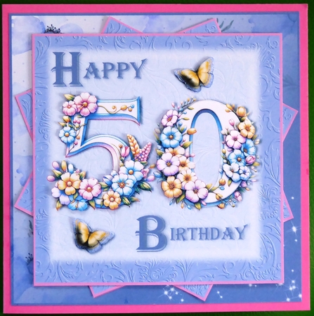 50th Birthday in Flowers 7x7 by Irene Woods