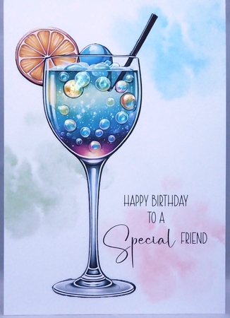 Special Friend Birthday A5 Quick card/topper by Irene Woods