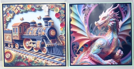 4 Cut Paper Art Notelet Toppers by Irene Woods