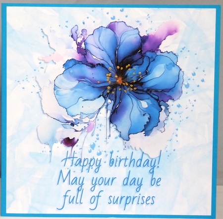 Card Topper - Female Floral Birthday Card by Irene Woods