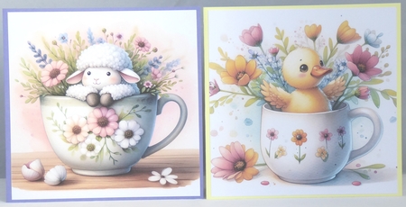 Watercolor Farm Animals in Mugs by Irene Woods