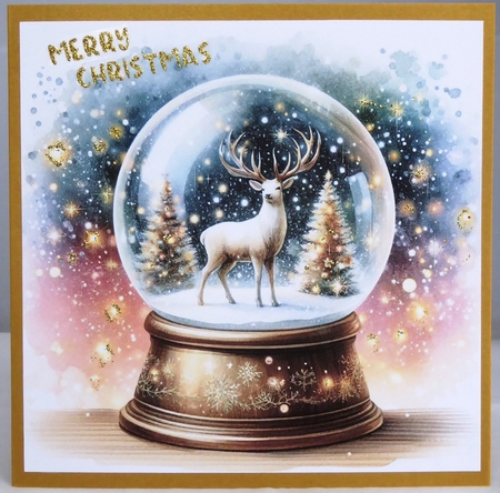 Snow globe stag background 6 by Irene Woods