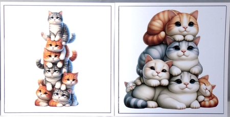Stacked Cat Card Toppers by Irene Woods