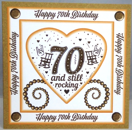 Still Rocking at 70 Birthday 7 x 7 Card by Irene Woods