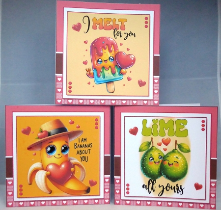 Set of Five Adorable Valentine Meme Cards by Irene Woods