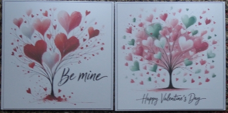 Valentines Tree Card Toppers by Irene Woods