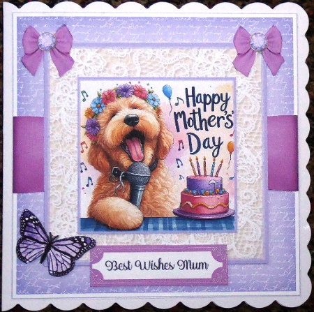 Singing Doodle Mothers Day 7 x 7 Card by Irene Woods