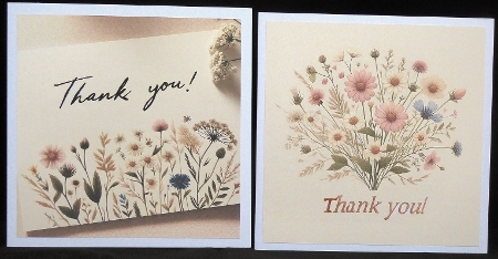 Vintage series-Thank you cards - CARD FRONTS by Irene Woods