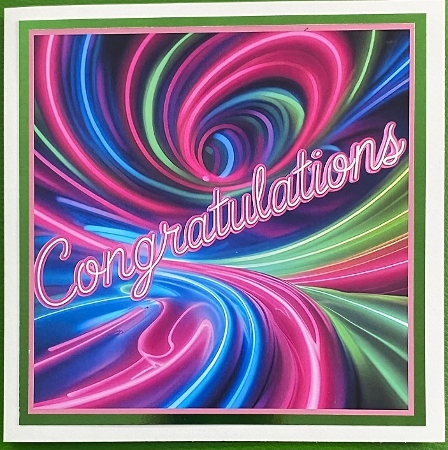 Neon Congratulations Toppers. by Irene Woods