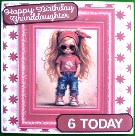 Granddaughter Birthday 7 x 7 Card by Irene Woods