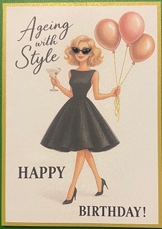 Funny Female Birthday Card A4 3 by Irene Woods