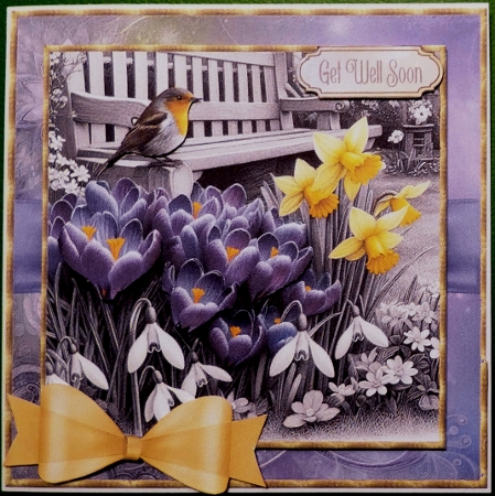 Sit a while, crocus and dffodils by Irene Woods