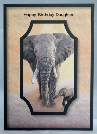 Elephant & Baby Quick Card by Irene Woods