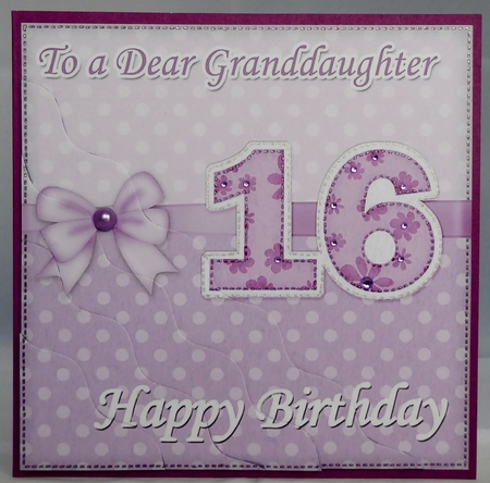 16th Birthday Granddaughter Felties Wavy Corner Side Stacker by Irene Woods