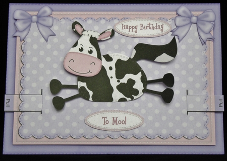 3D Milly Moo Cow Animated Moveable Decoupage Card Kit by Irene Woods
