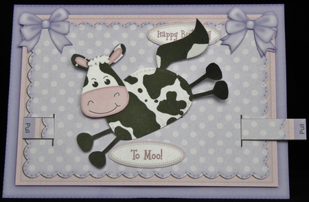 3D Milly Moo Cow Animated Moveable Decoupage Card Kit by Irene Woods