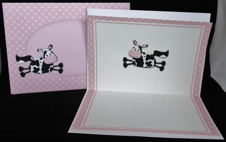 3D Milly Moo Cow Animated Moveable Decoupage Card Kit by Irene Woods