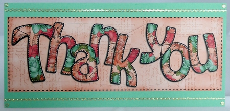 Large Dl Thank You Card & 3D Decoupage by Irene Woods