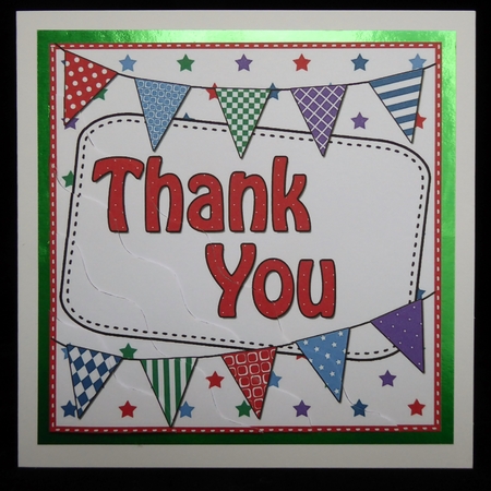 Thank You Bunting Wavy Corner Stacker by Irene Woods